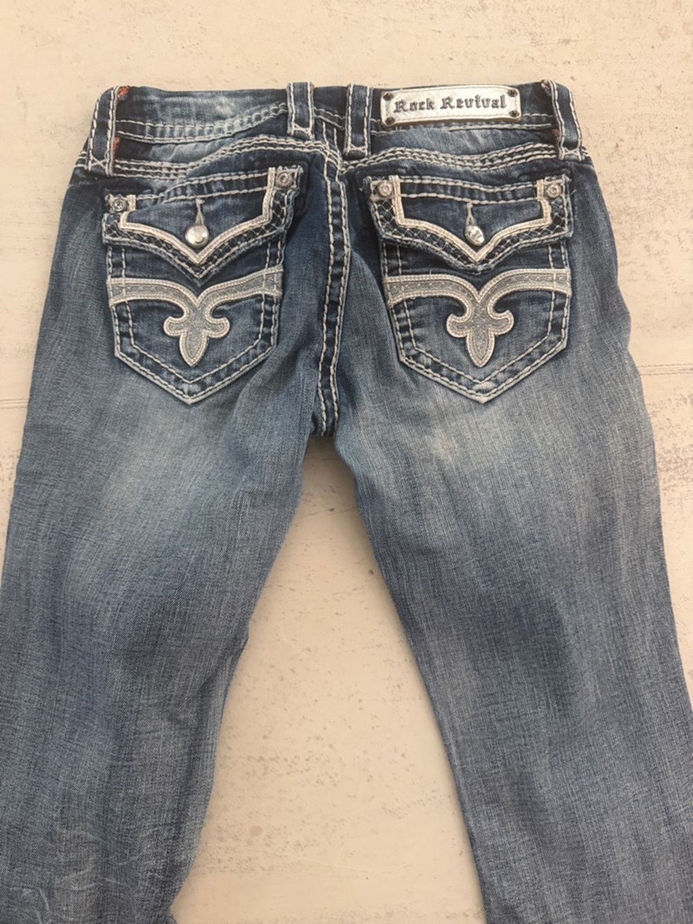 Rock Revival Women's Light Blue Embroidered Boot Cut Jeans